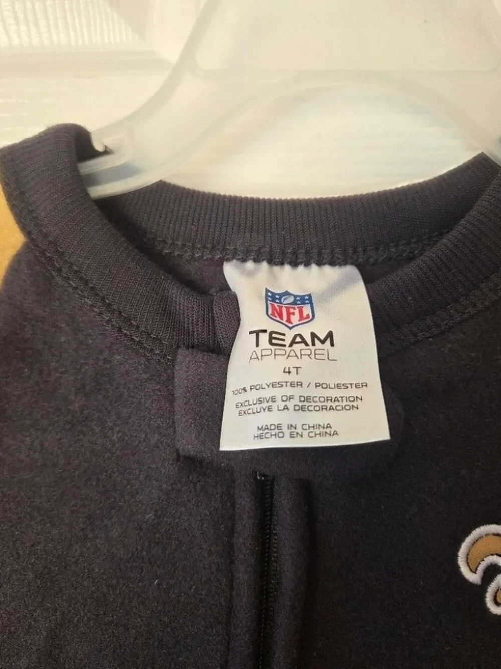 New Orleans Saints Fleece PJs 3T, 4T Sleep One Piece Gold, Black NWT Football